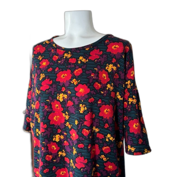 LuLaRoe Women's Floral Tunic - Red and Yellow XL - Picture 2 of 8
